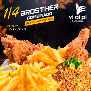 1/4 Pollo a la broster + chaufa